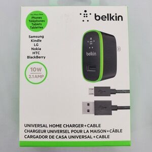 Belkin Universal Home Charger with Micro USB ChargeSync Cable‎ Power Adapter New